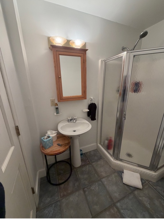 Bathroom vanity wall before renovation