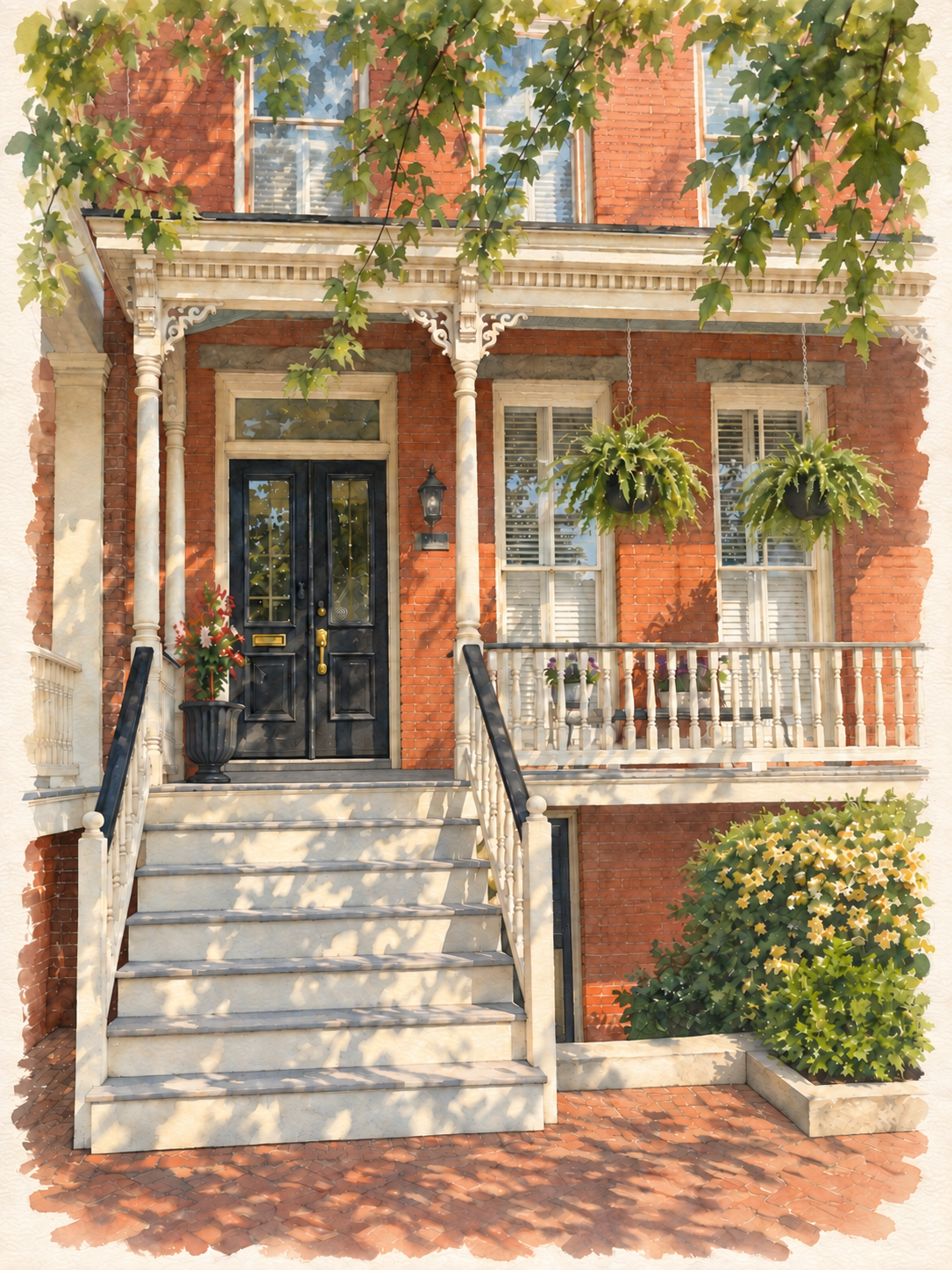 Watercolor portrait of the 1870 Richmond Victorian